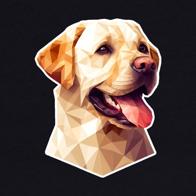 Labrador retriever dog pet portrait low poly polygonal digital art style by art poo